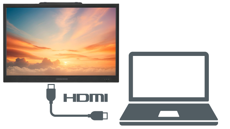 ノートPCとつないでデュアルモニターにもできる